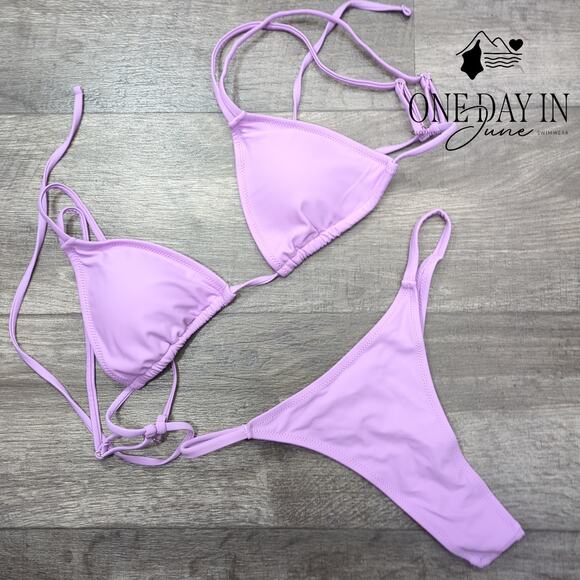 Aleumdr Adjustable Triangle Thong Bikini Swimsuit Size M - Picture 1 of 4